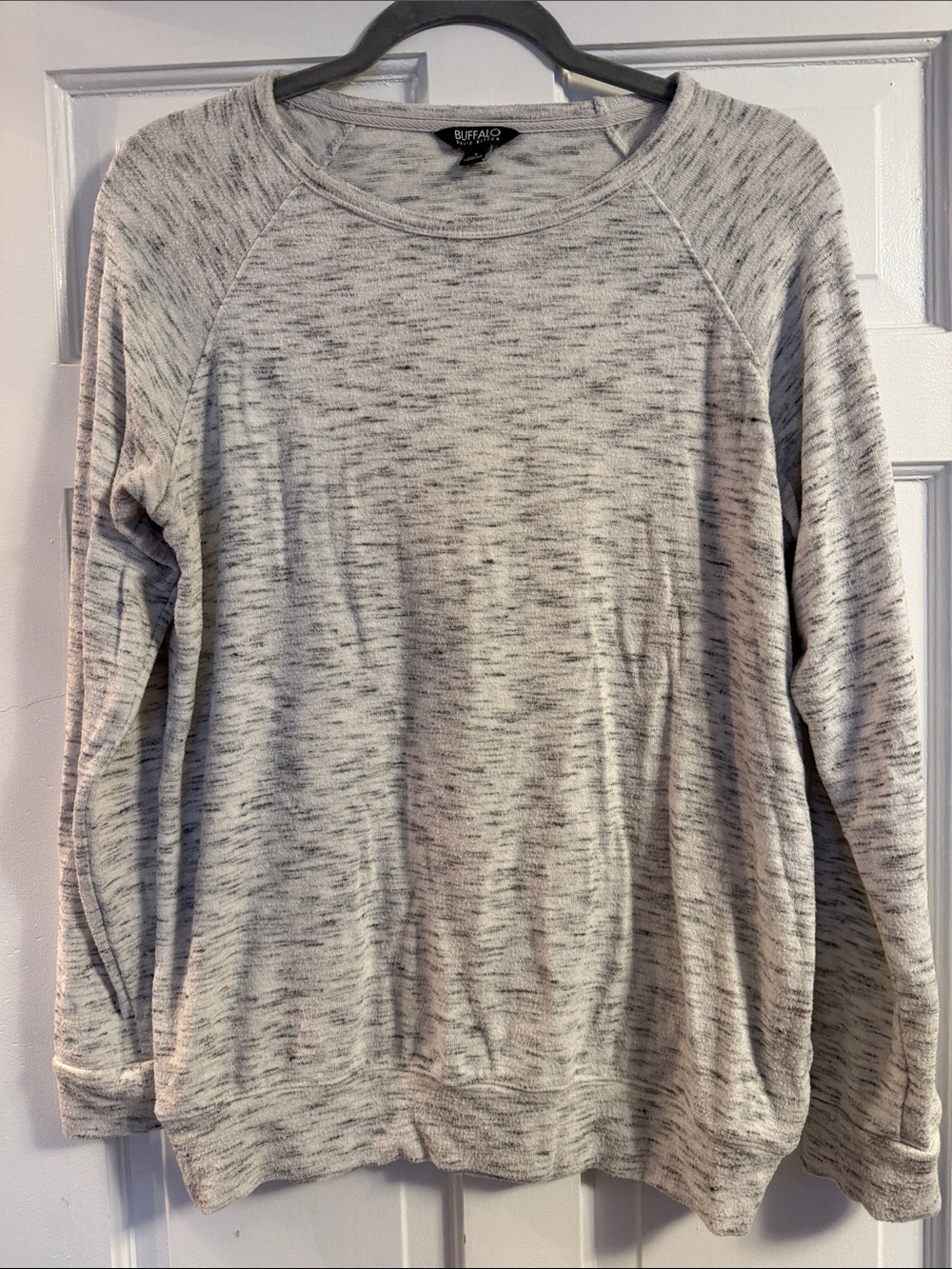 Buffalo David Bitton Marled Light Gray Crewneck Sweater